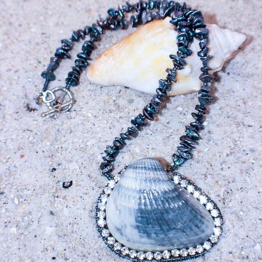 Blue Folly Beach Shell Necklace – No. 2